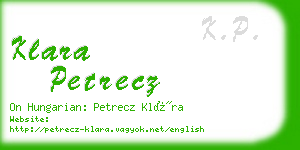 klara petrecz business card